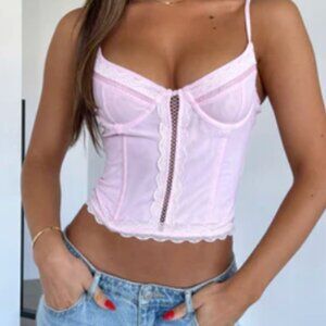 White Fox Still In My Heart Bustier Baby Pink
